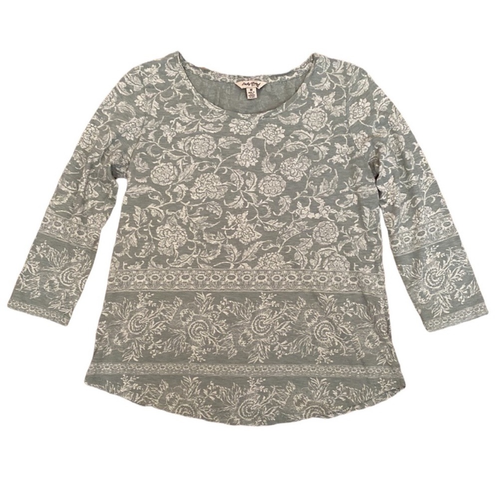 Lucky Brand Women 3/4 Sleeve Floral Top